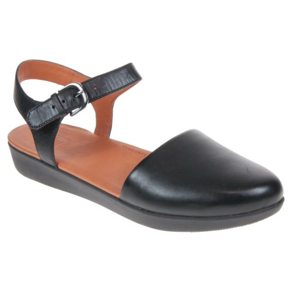 Fit Flop Cova II Closed Toe Sandal Black Leather - Picture 1 of 8